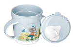 Поильник, Пластишка 320 мл арт. 431333231 с мягким носиком ручками и рисунком голубой