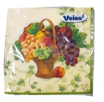 Салфетки бумажные, Veiro (Вейро) р. 33смх33см 20 шт арт. 33Р3/20 столовые трехслойные Корзина с фруктами
