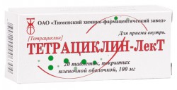 Тетрациклин-ЛекТ, таблетки покрытые пленочной оболочкой 100 мг 20 шт