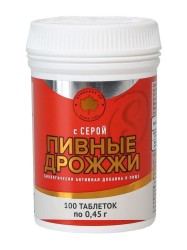 Дрожжи пивные с серой 100 шт. табл. 450 мг