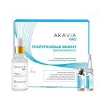 Сыворотка для лица и области вокруг глаз, Акавия Pro Гиалуроновый филлер [увлажнение+]  Про разглаживающая против глубоких морщин с пептидами №12 концентрат ампулы + активатор 50 мл